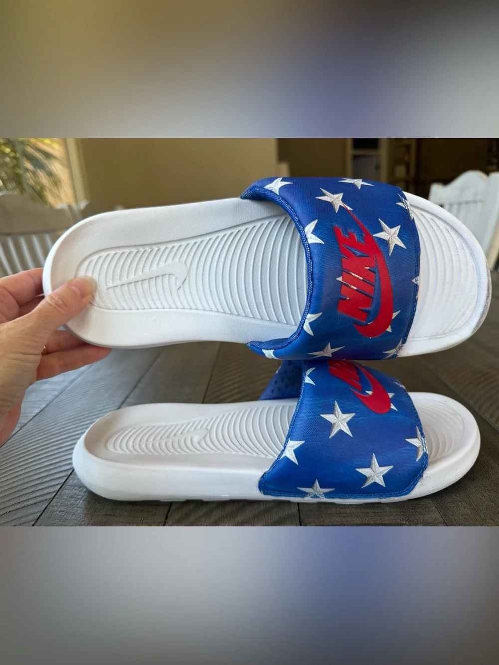 Nike Victori One All-Over Printed Star Slides - Sandals Size 9
